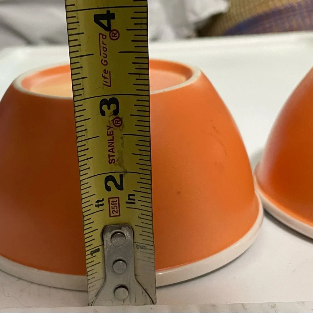 2 West Elm Tangerine ceramic bowls